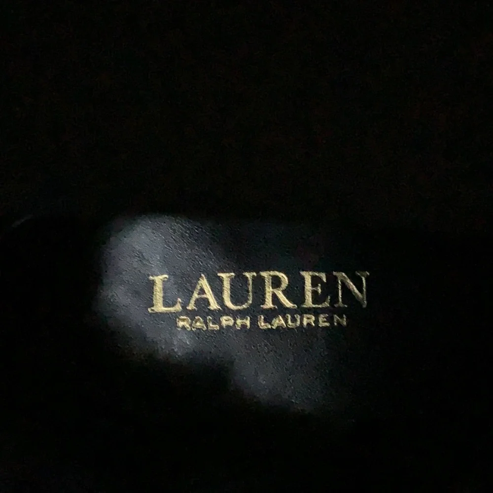 NEW Ralph Lauren Madisen Black Leather Tall Riding Boots with Buckle Size 5.5